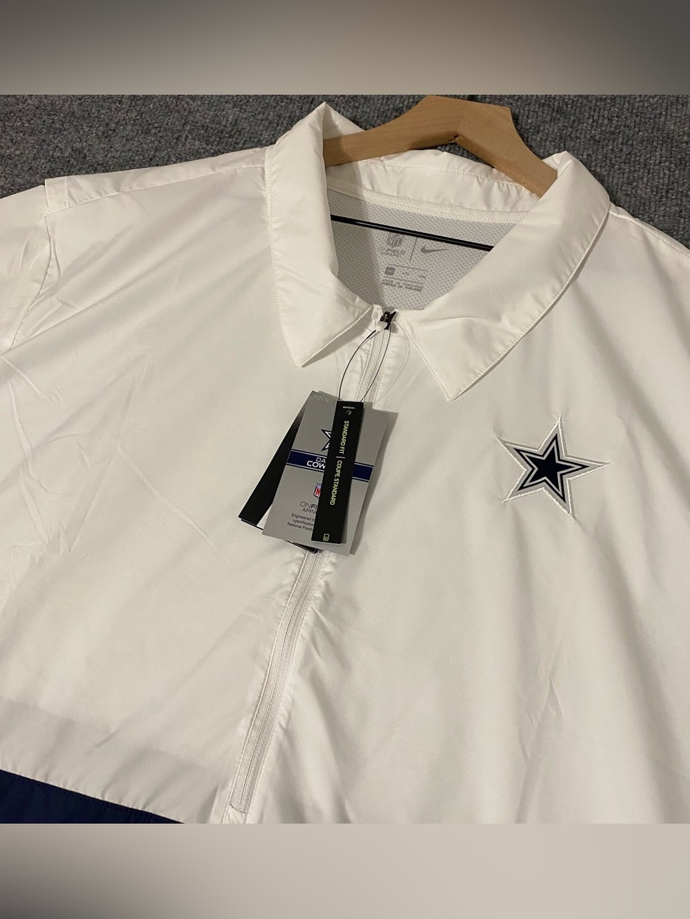 Nike On Field Dallas Cowboys Coaches 1/2 Zip Windbreaker Mens 4XL NWT - Picture 5 of 13